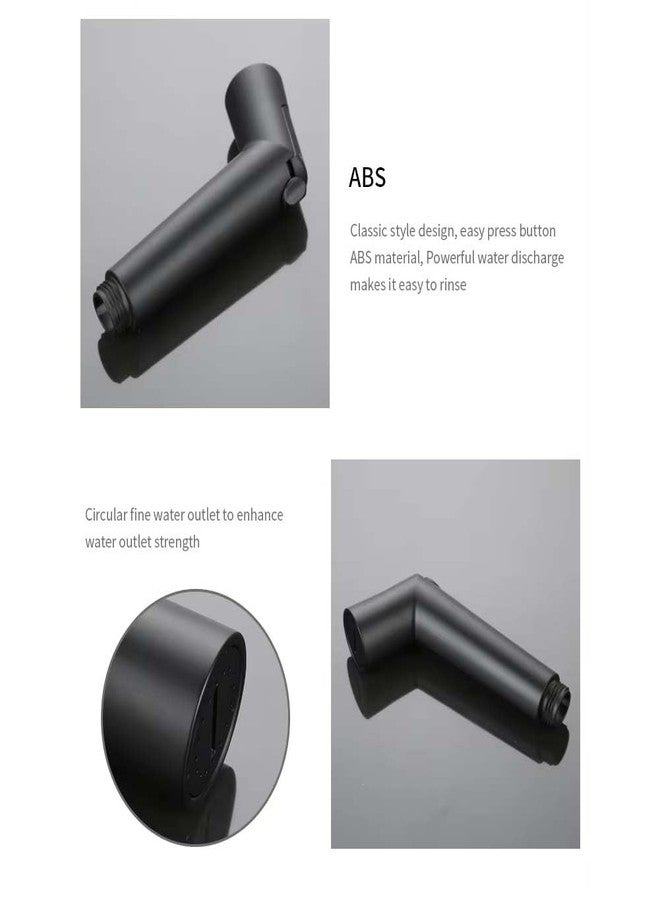 BATH GURU ABS Premium Health Faucet Set for Bathroom, Handheld Bidet Sprayer for Toilet Seat, with 1.2 Metre Stainless Steel Heavy Shower Tube and Wall Hook (Black) (Set) - Image 5